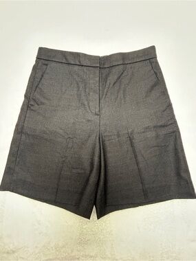 J. CREW Black Linen Blend High-Rise Bermuda Shorts Tailored Size 6